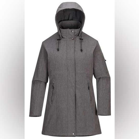 Novelti Jackets & Blazers - NOVELTI Light Grey Hooded Coat (Removable Hood, Size S)